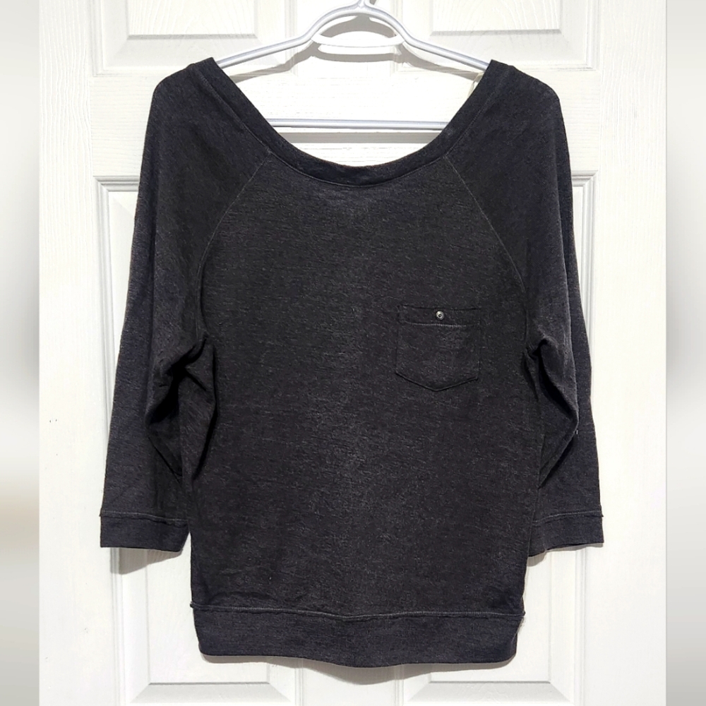 Dark Gray 3/4 Sleeve Top
